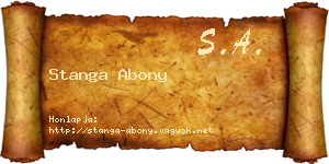 Stanga Abony névjegykártya